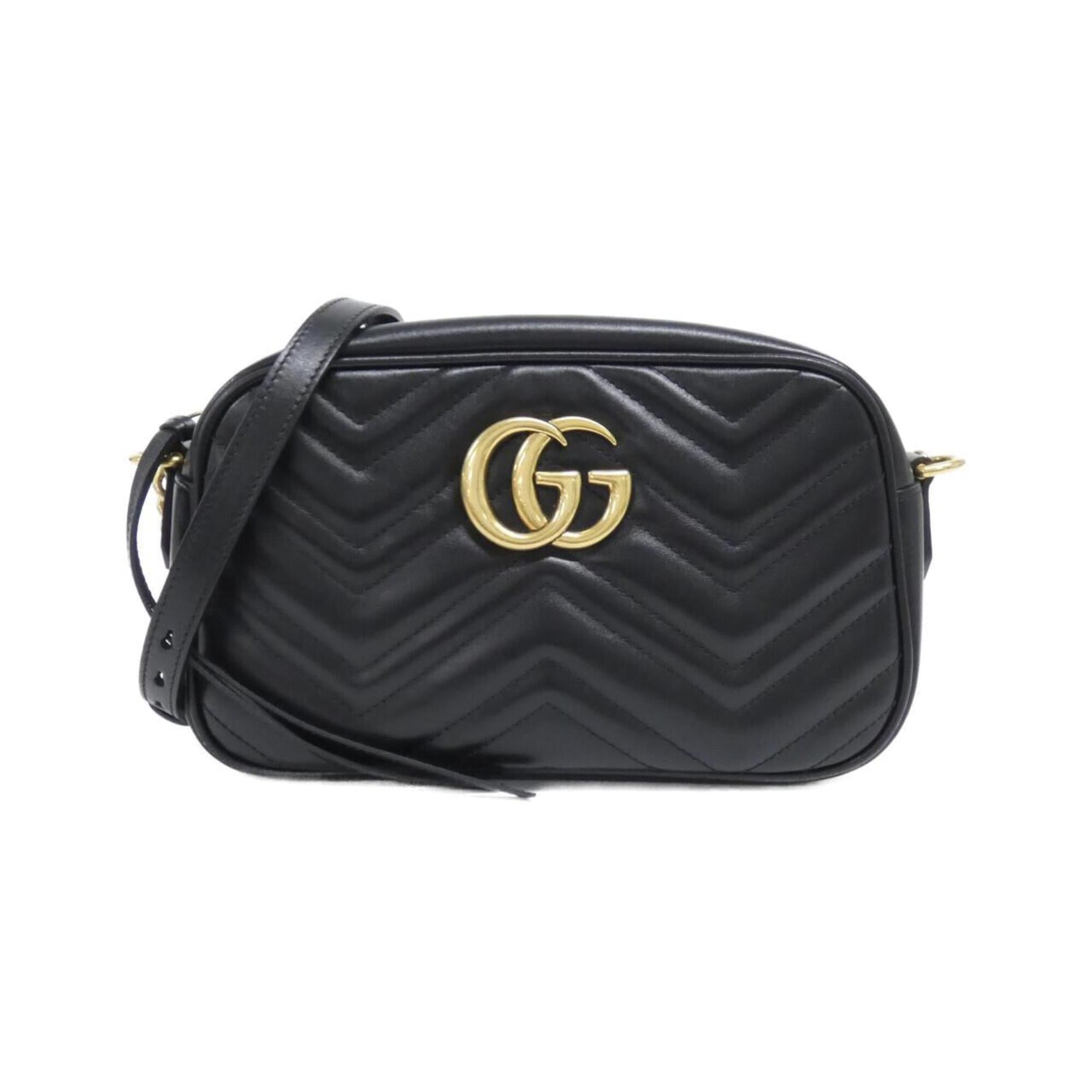 Gucci Gg Marmont Black Quilting Leather Shoulder Bag (Pre-Owned)
