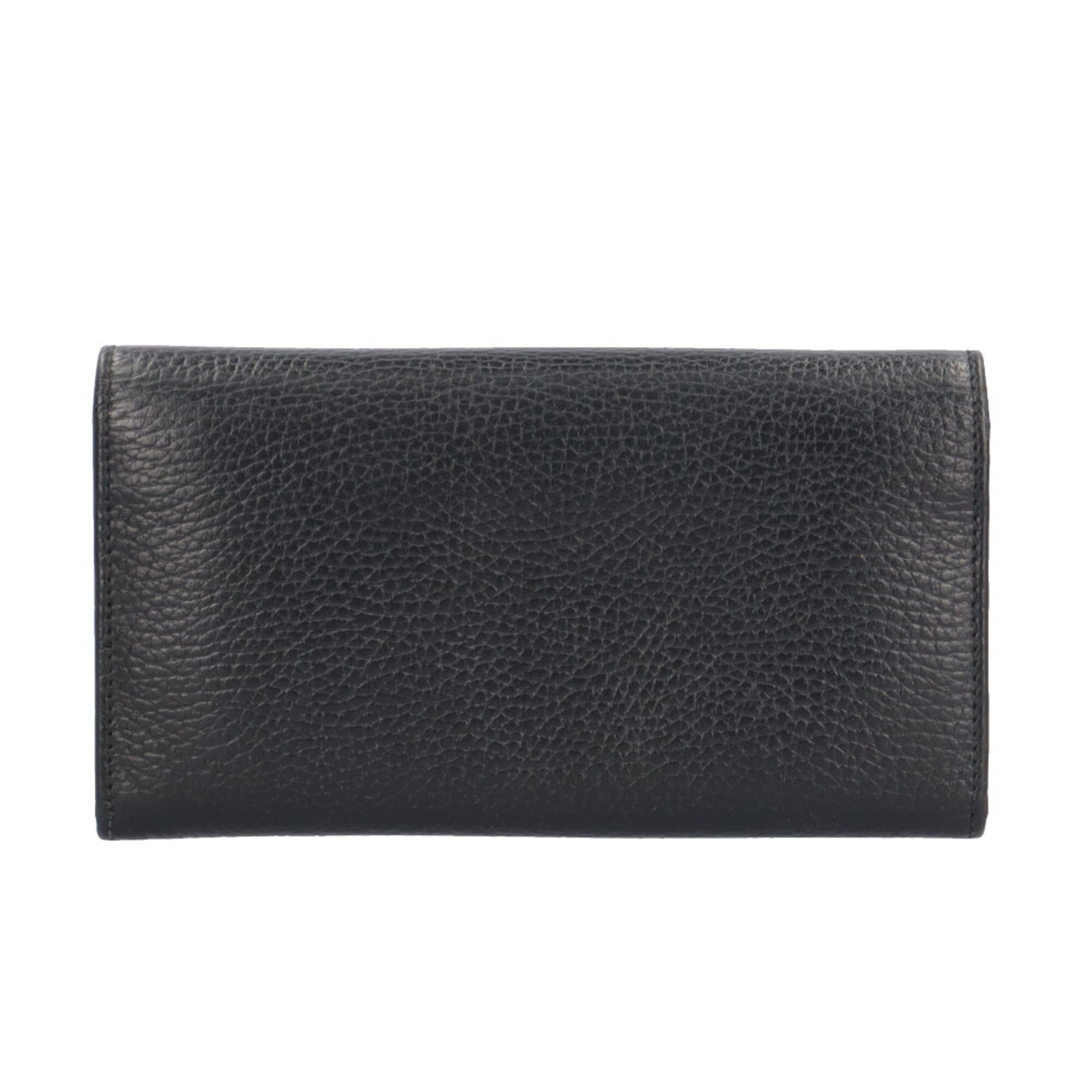 Gucci Black Leather Long Wallet (Bi-Fold) (Pre-Owned)