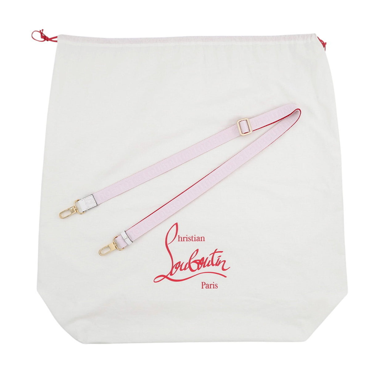 Christian Louboutin Champagne Gold Red Color White Leather Handbag Tote Bag (Pre-Owned)