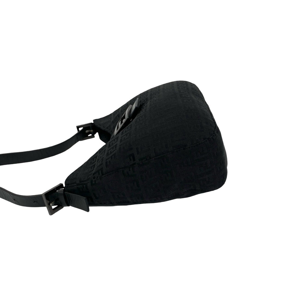 Fendi Black Canvas Leather Shoulder Bag (Pre-Owned)
