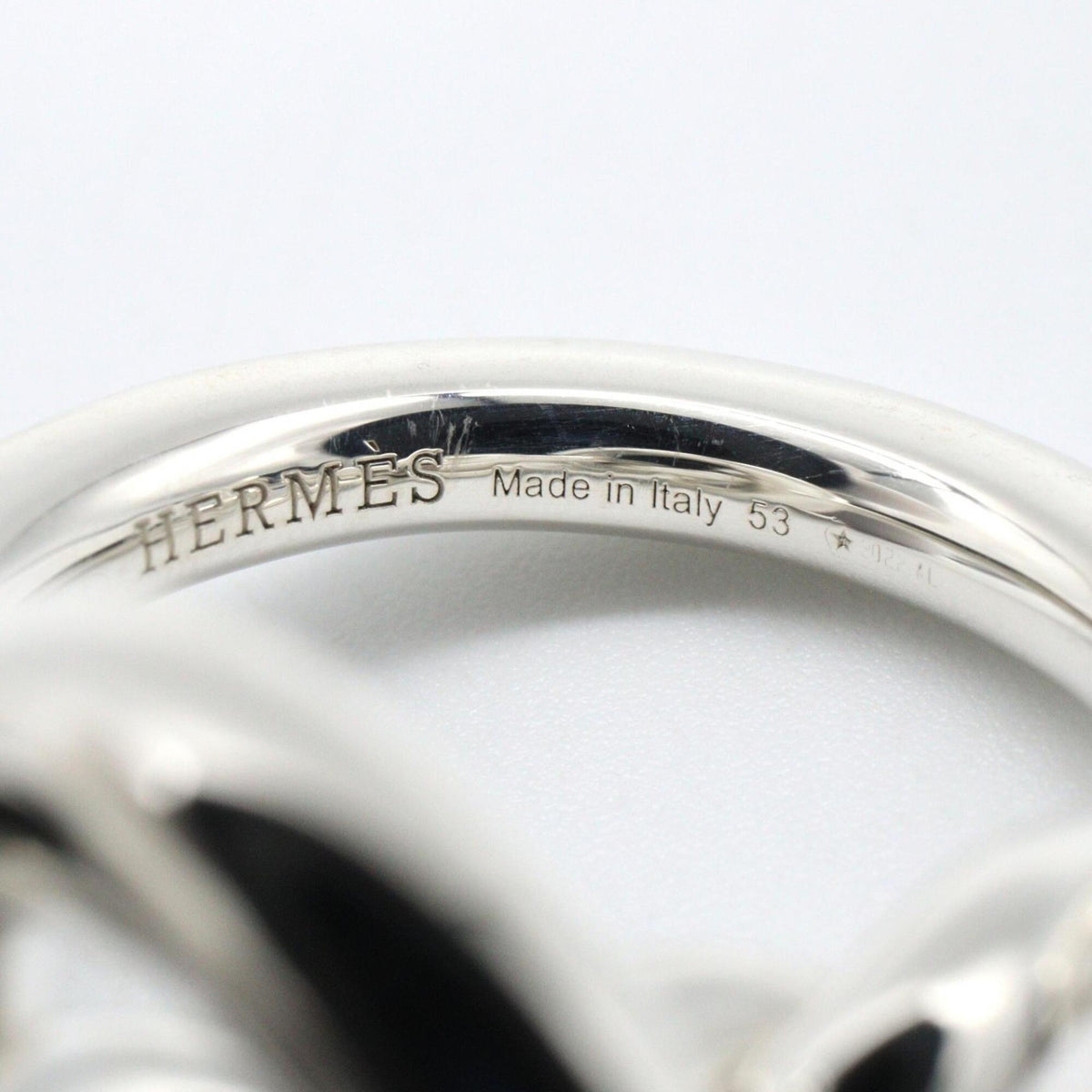 Hermes Silver Silver 925 Band Ring (Pre-Owned)