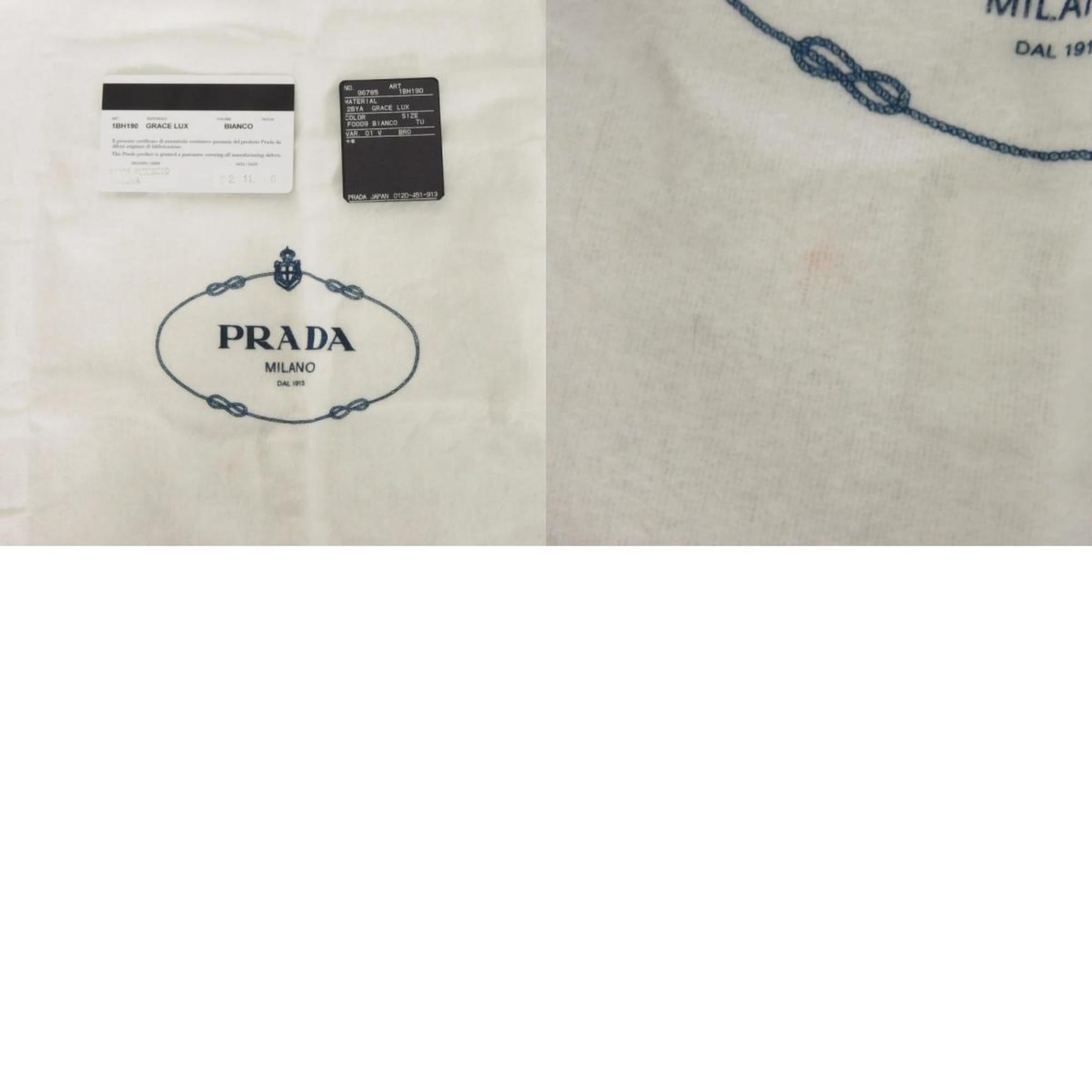Prada Bianco White Leather Pouch Shoulder Bag (Pre-Owned)