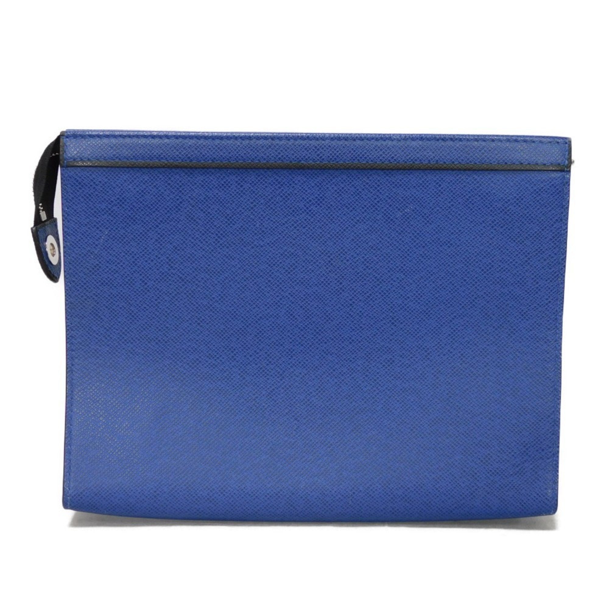 Louis Vuitton Blue Cobalt Taiga Leather Clutch Bag Pochette (Pre-Owned)