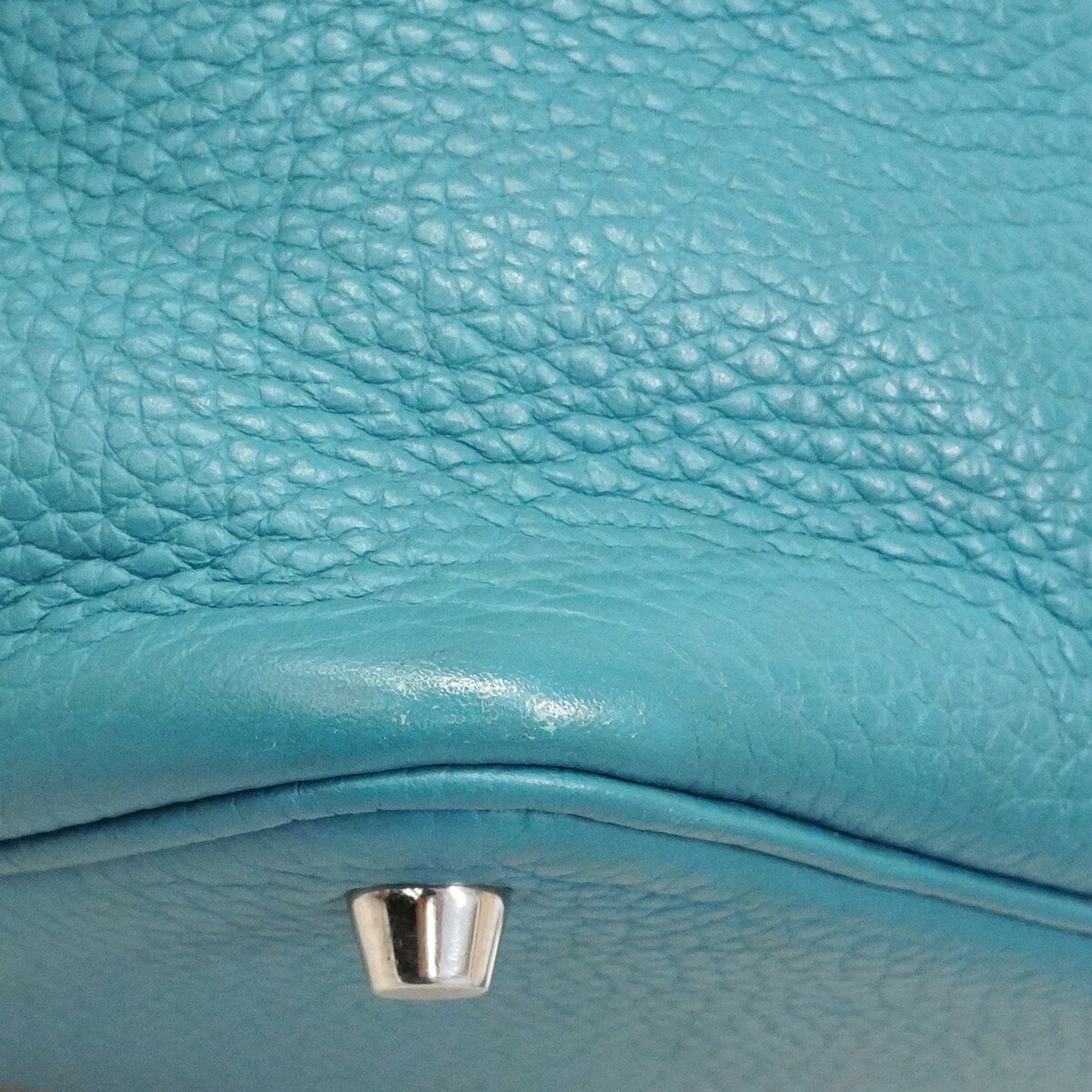 Hermes Blue Jean Taurillon Clemence Leather Handbag (Pre-Owned)