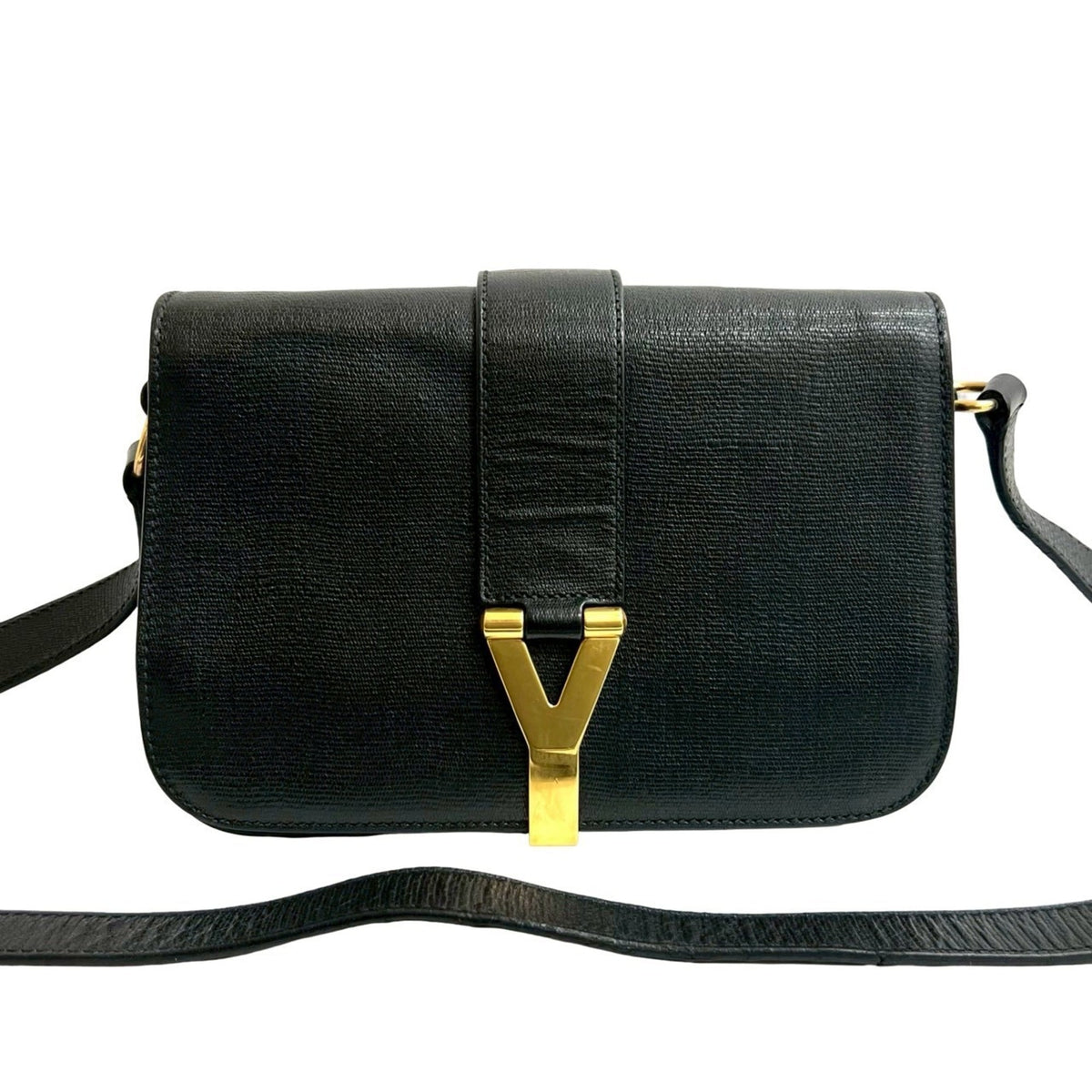 Yves Saint Laurent Black Leather Pochette Shoulder Bag (Pre-Owned)