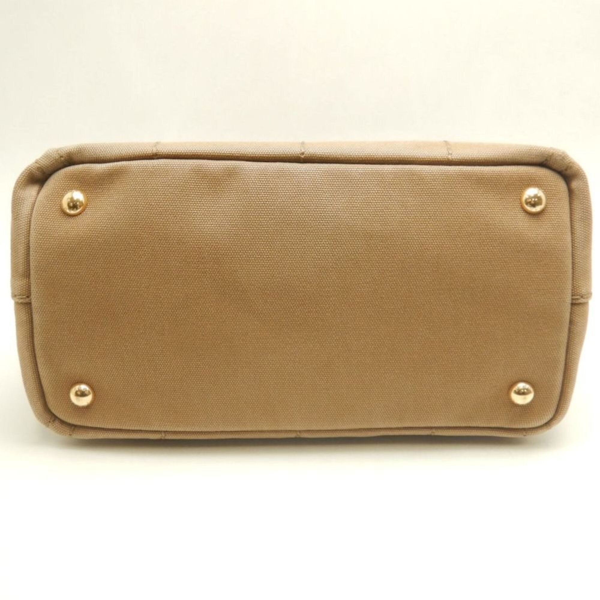 Prada Canapa Gold Canvas Tote Bag (Pre-Owned)