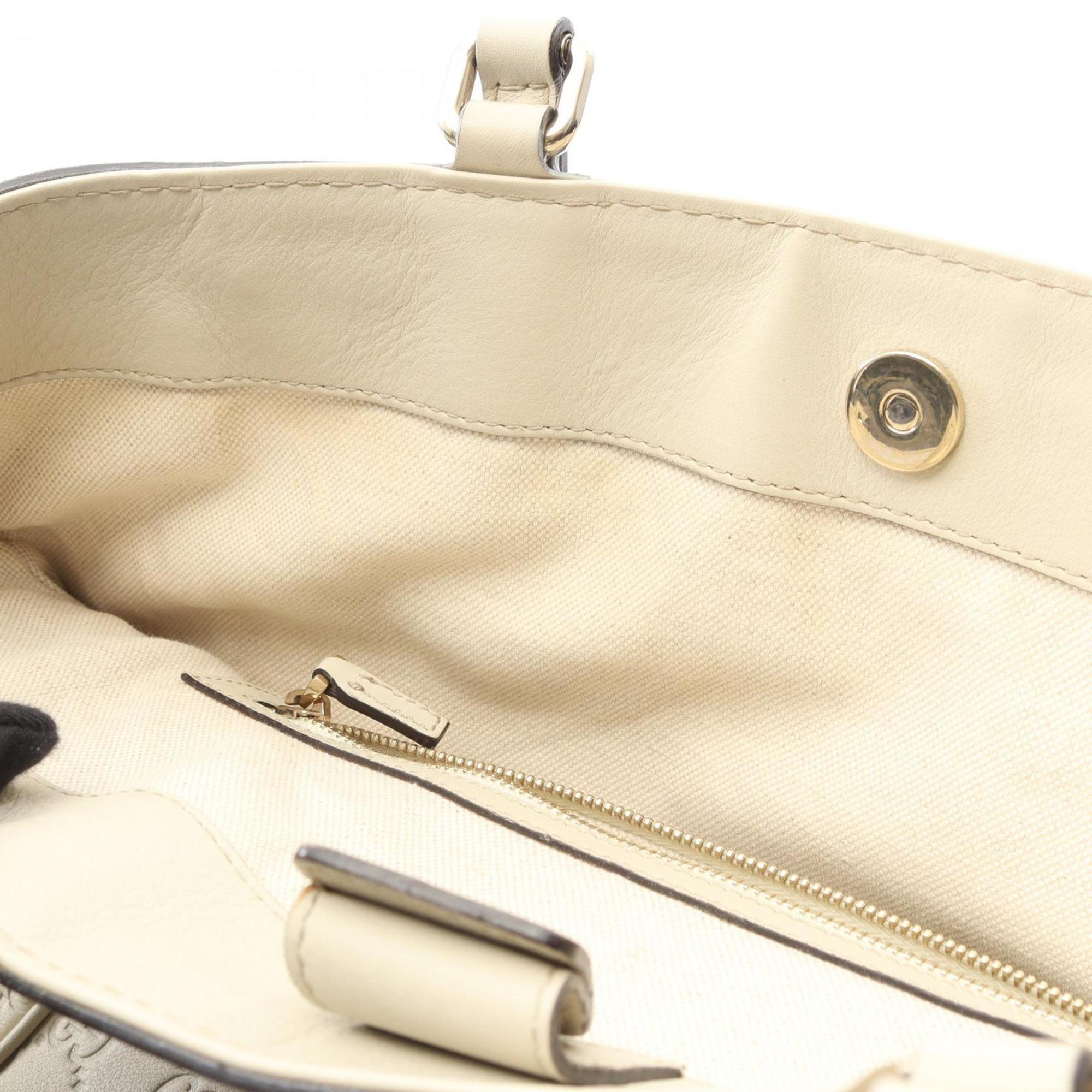 Gucci Beige Leather Tote Bag (Pre-Owned)