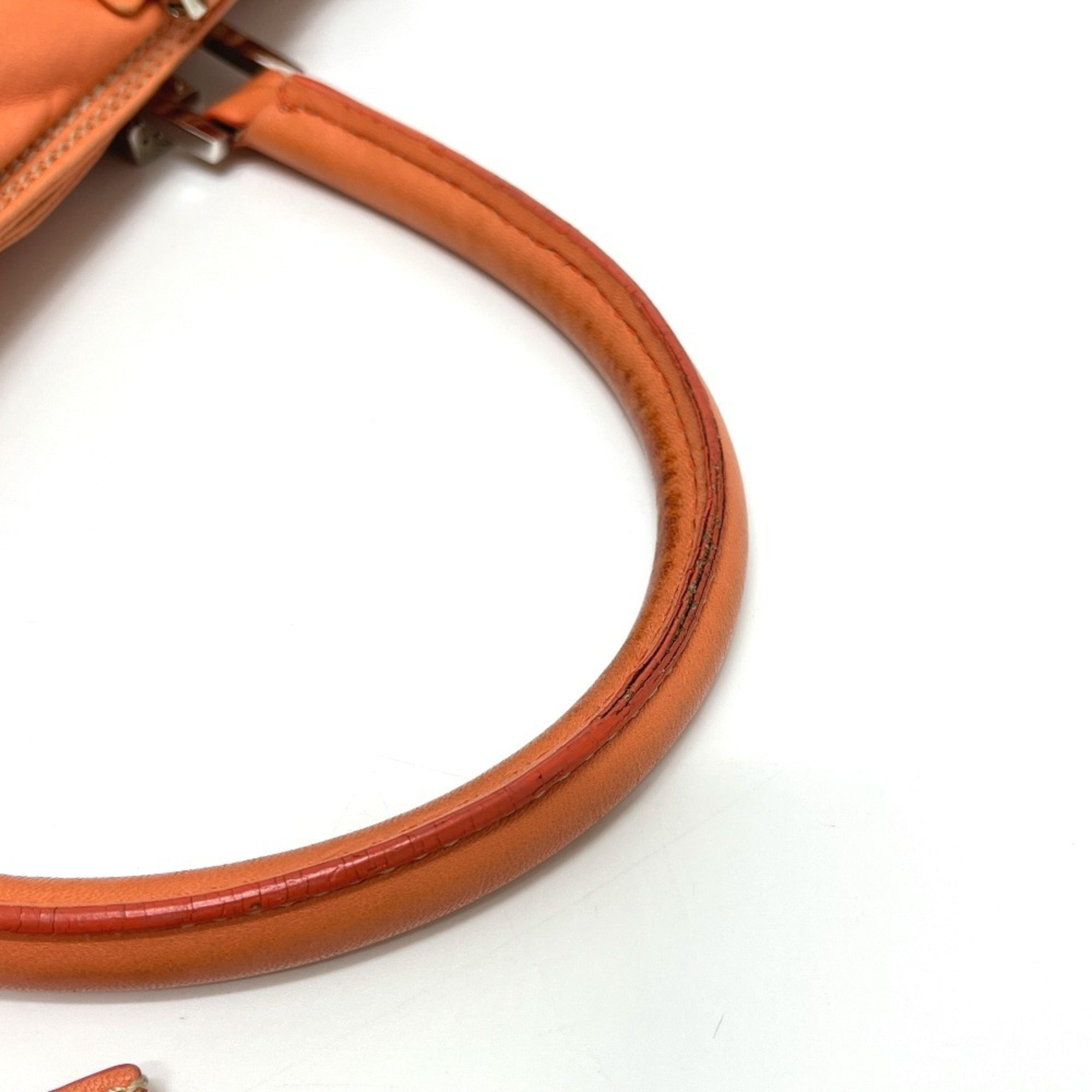 Loewe Amazona Orange Leather Handbag Tote Bag (Pre-Owned)