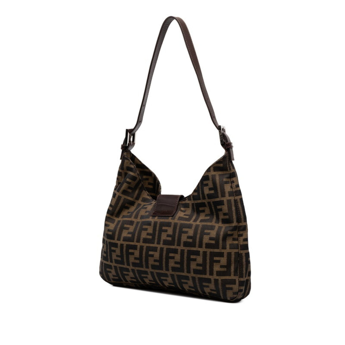 Fendi Brown Canvas Leather Shoulder Bag (Pre-Owned)