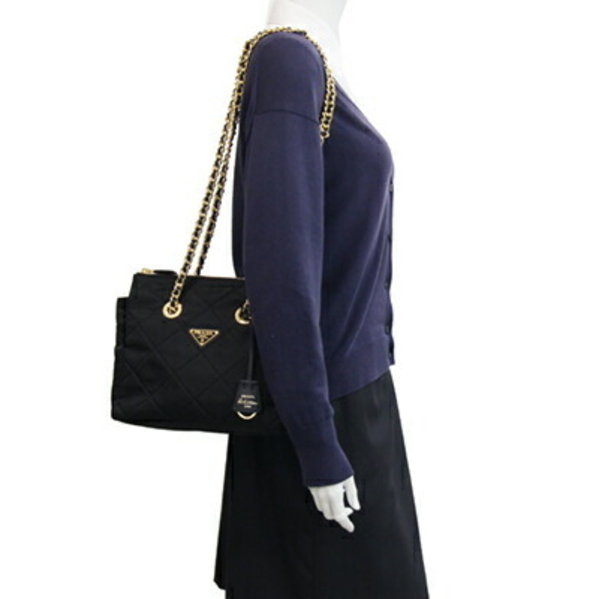Prada Black Polyamide Leather Tote Bag (Pre-Owned)