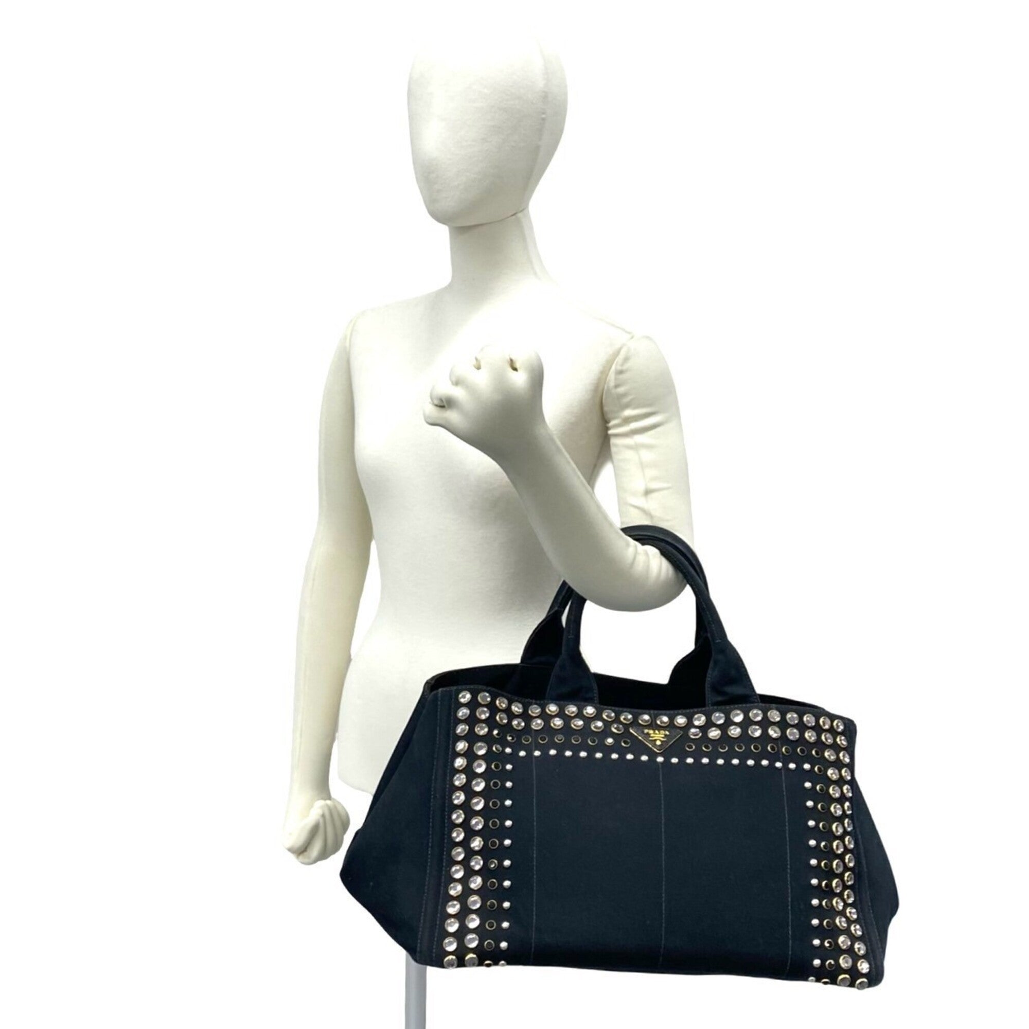 Prada Canvas Handbag Tote Bag (Pre-Owned)