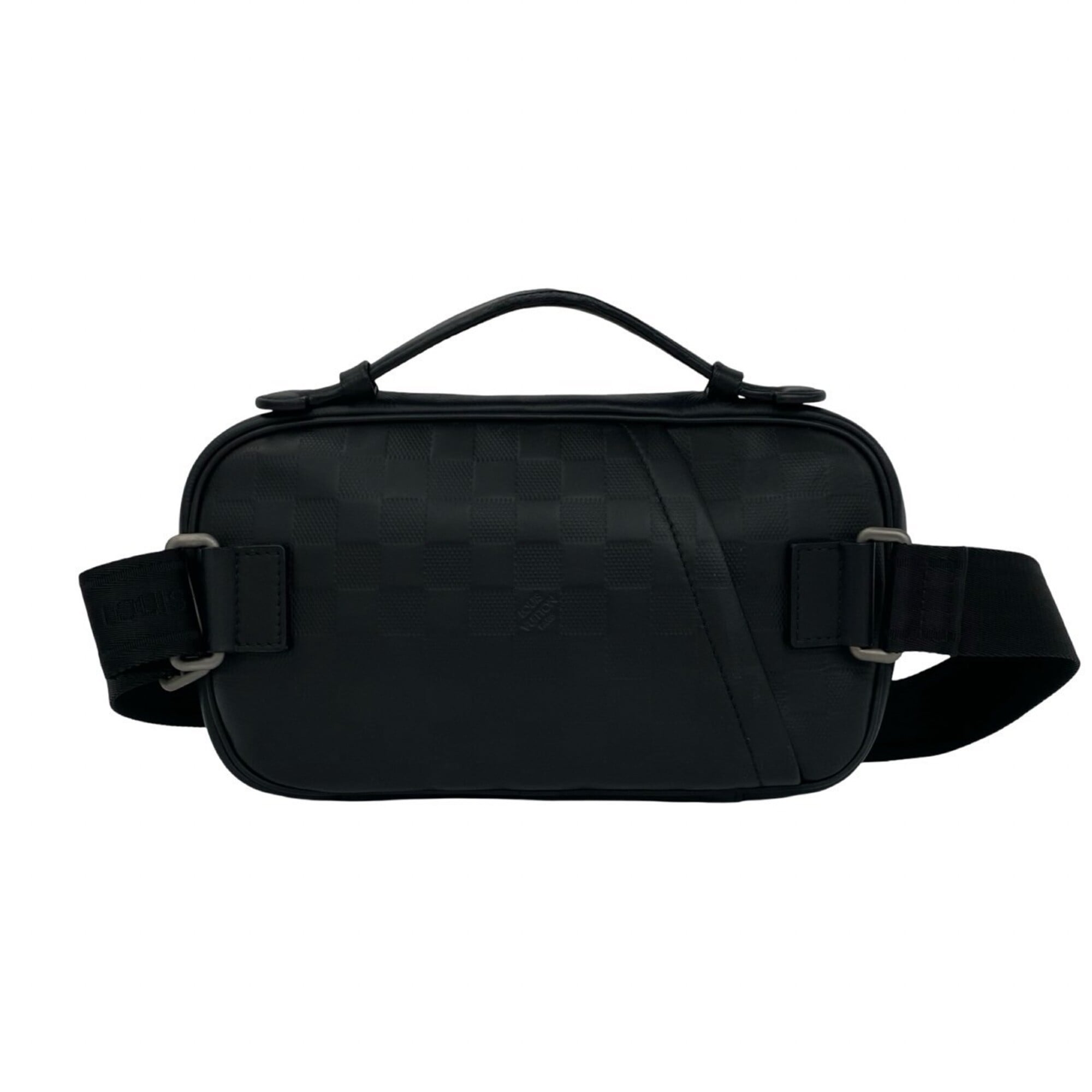 Louis Vuitton Black Leather Handbag Shoulder Bag Sling Bag (Pre-Owned)