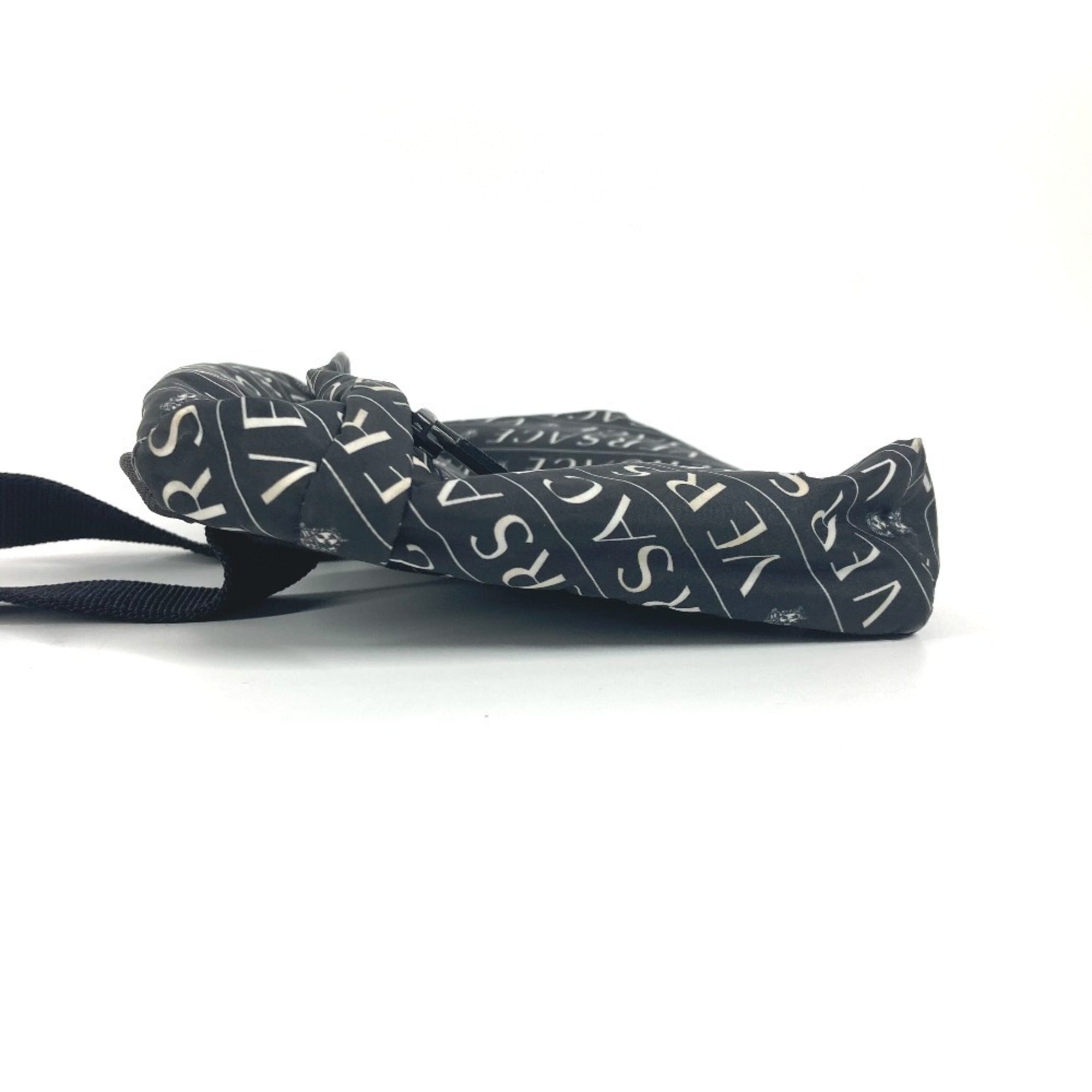 Versace Black White Nylon Fanny Pack Sling Bag (Pre-Owned)