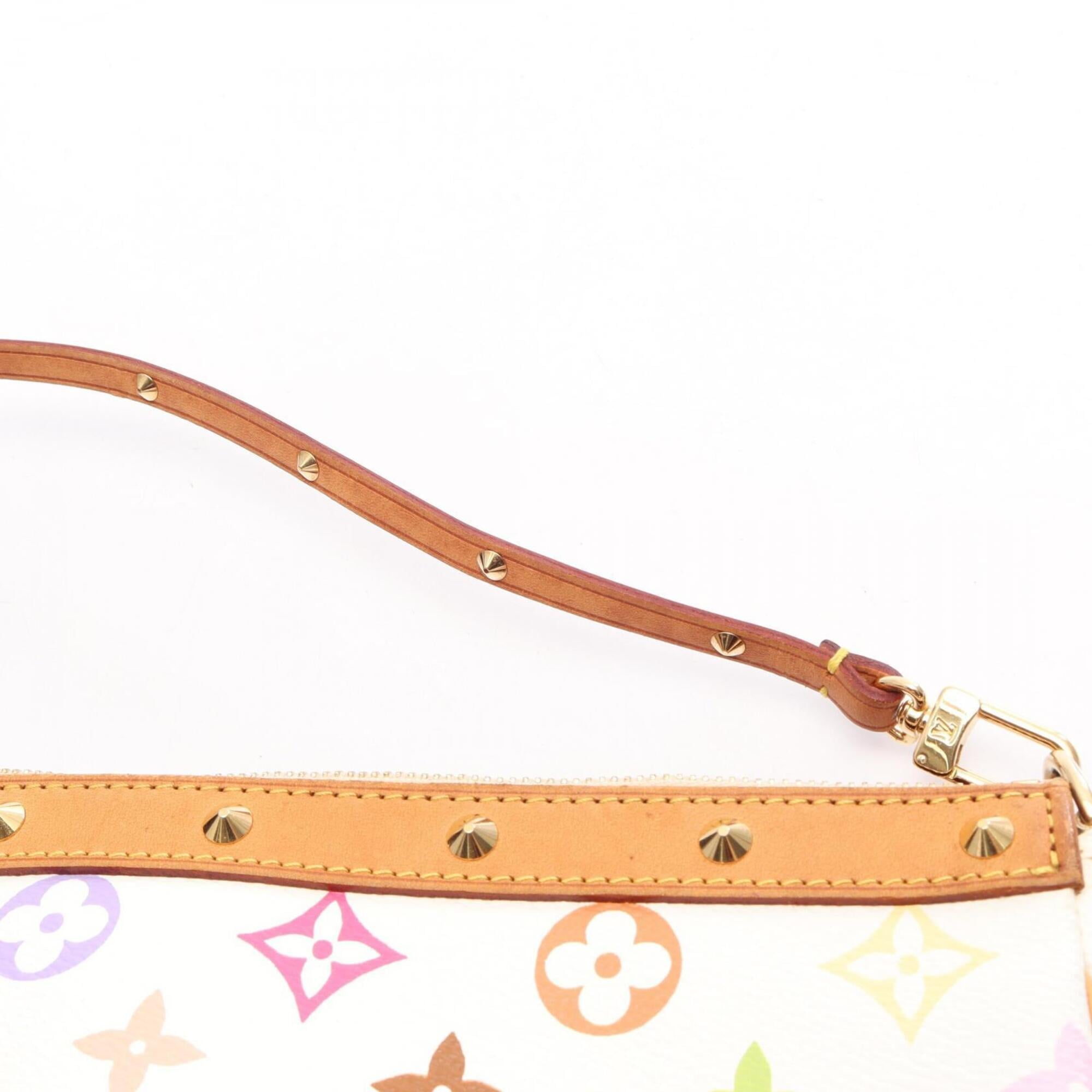 Louis Vuitton White Coated Canvas Leather Handbag (Pre-Owned)