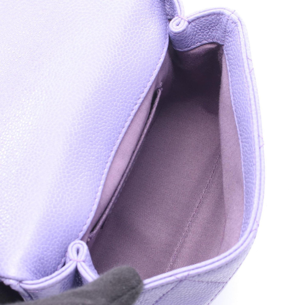 Chanel Purple Grained Calfskin Handbag Shoulder Bag (Pre-Owned)