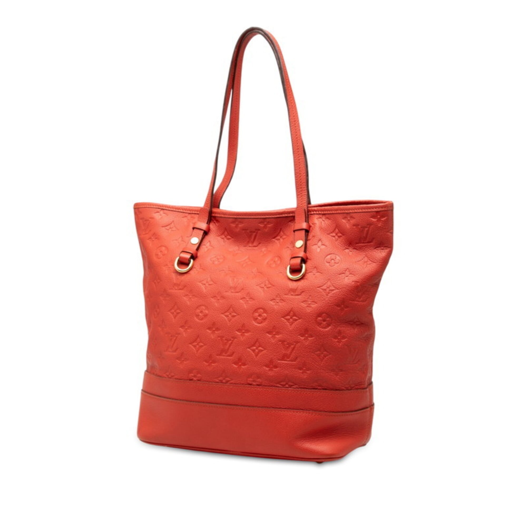 Louis Vuitton Auriane Orange Leather Pouch Shoulder Bag Tote Bag (Pre-Owned)