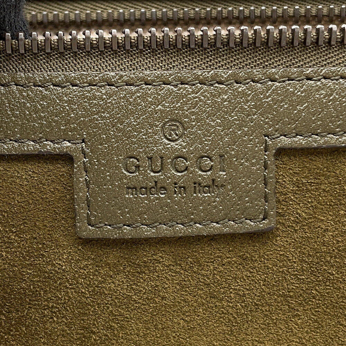 Gucci Ophidia Khaki Suede Handbag Tote Bag (Pre-Owned)