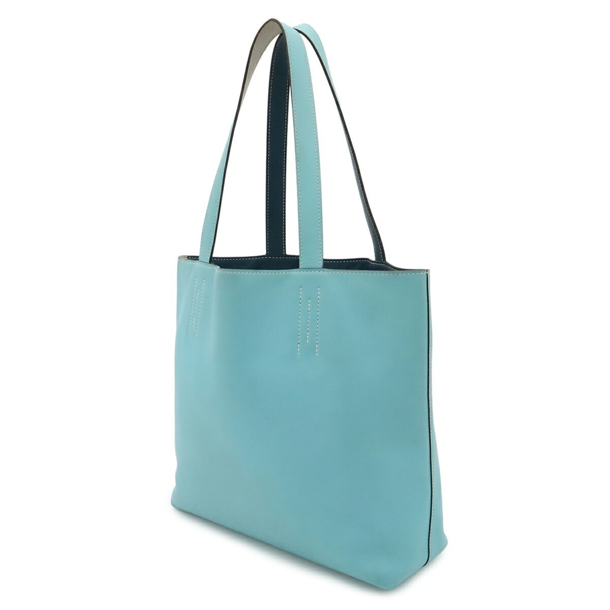 Hermes Blue Leather Tote Bag (Pre-Owned)