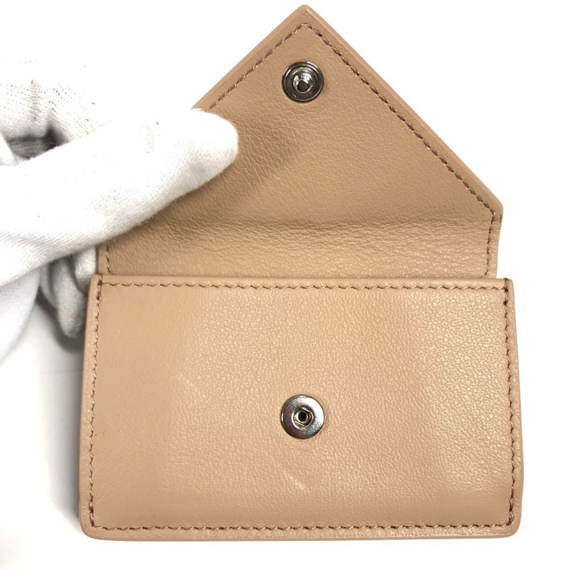 Balenciaga Beige Leather Wallet (Tri-Fold) (Pre-Owned)