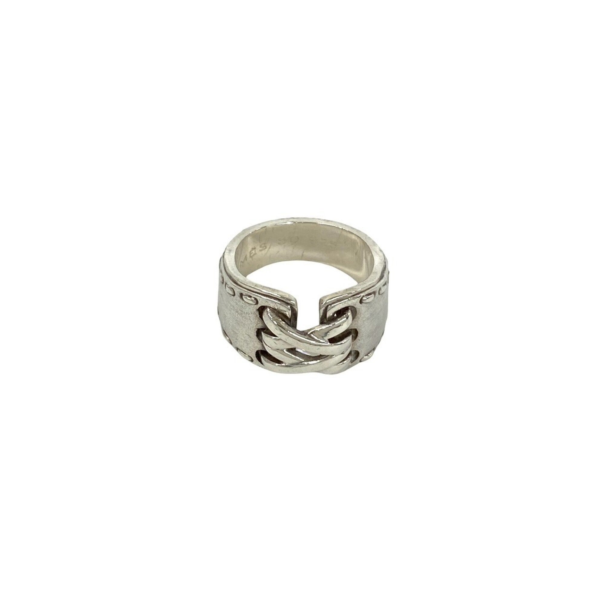 Hermes Silver Silver 925 Band Ring (Pre-Owned)