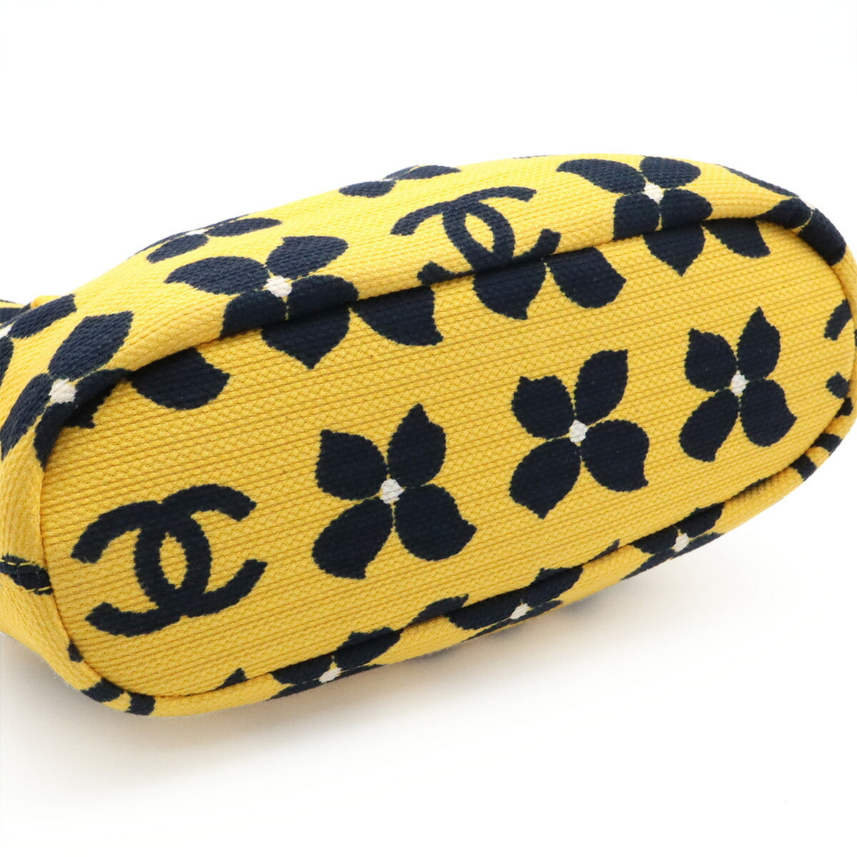 Chanel Black Yellow Canvas Handbag (Pre-Owned)