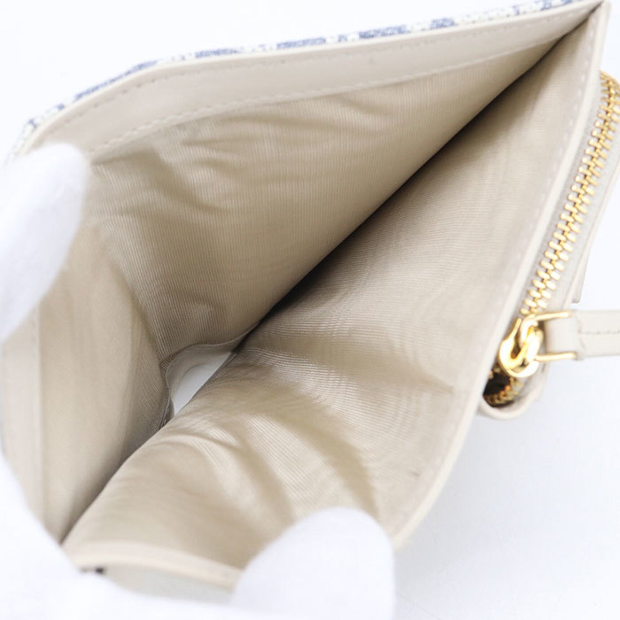 Christian Dior Blue Jacquard Wallet (Bi-Fold) (Pre-Owned)