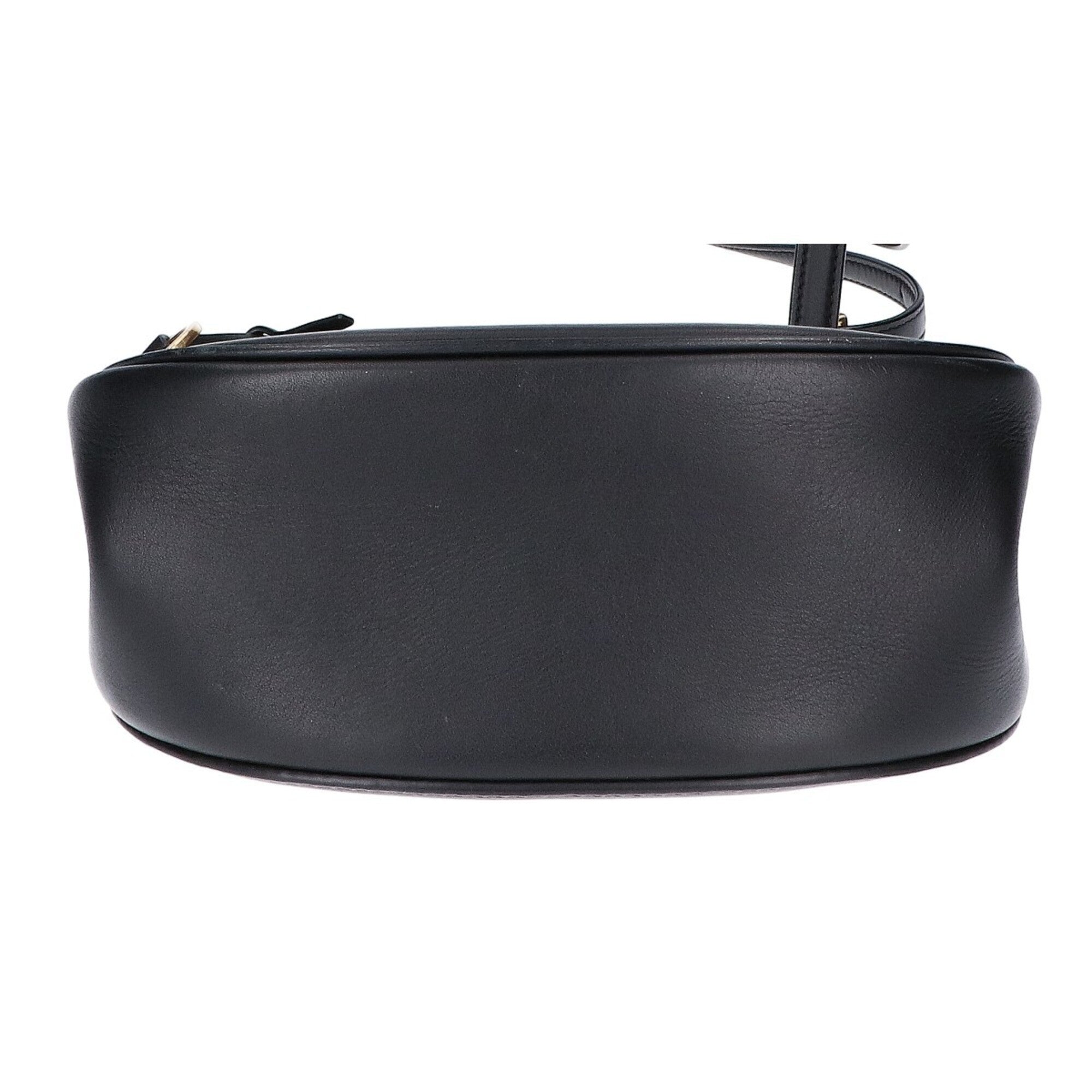 Tory Burch Black Leather Saddle Bag Shoulder Bag (Pre-Owned)