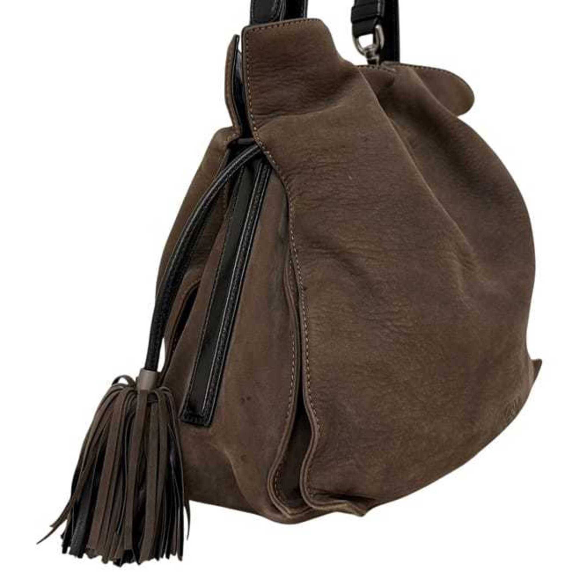 Loewe Brown Suede Leather Shoulder Bag (Pre-Owned)