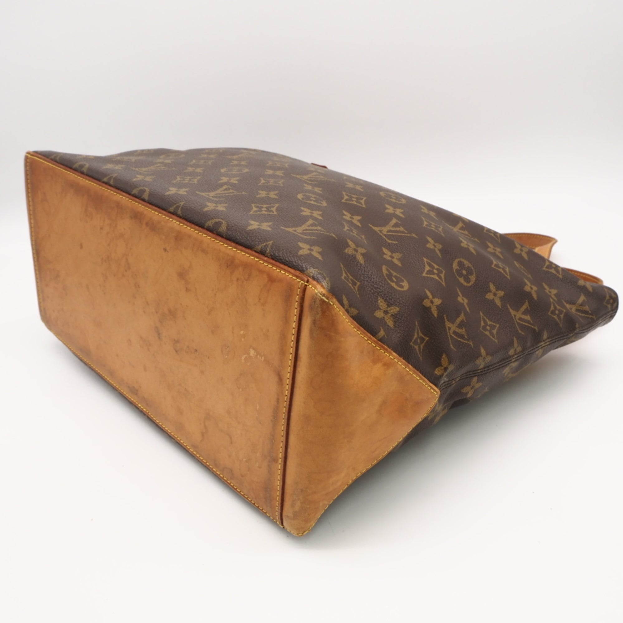 Louis Vuitton Beige Brown Coated Canvas Leather Handbag (Pre-Owned)