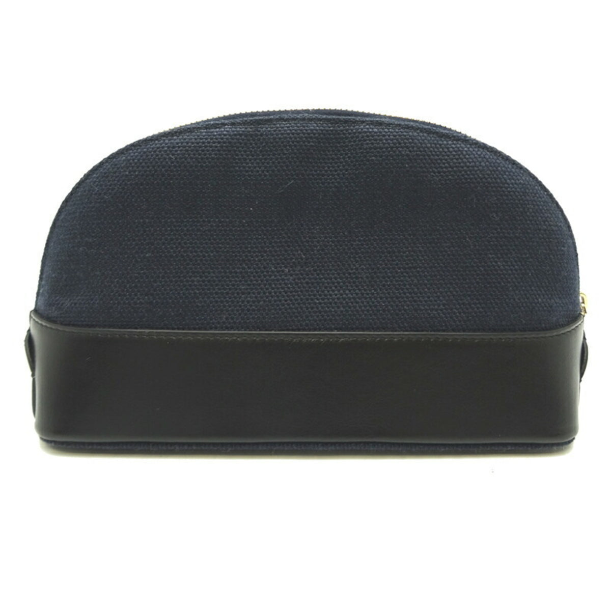 Chloé Black Navy Linen Leather Pouch Wash Bag (Pre-Owned)