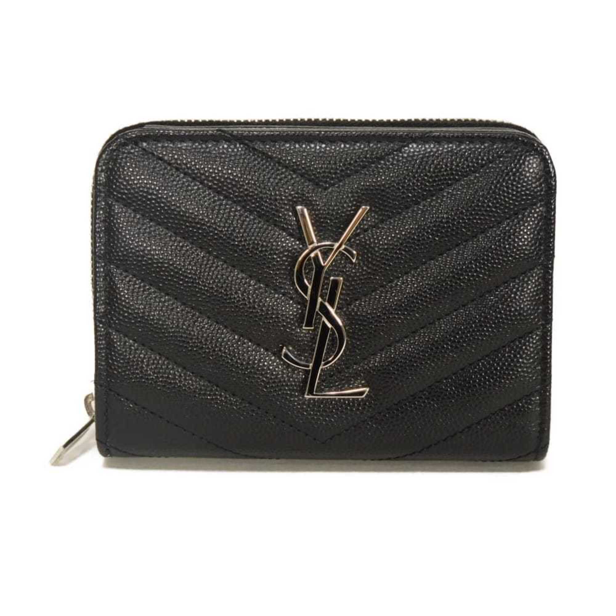 Yves Saint Laurent Black Leather Wallet (Bi-Fold) (Pre-Owned)