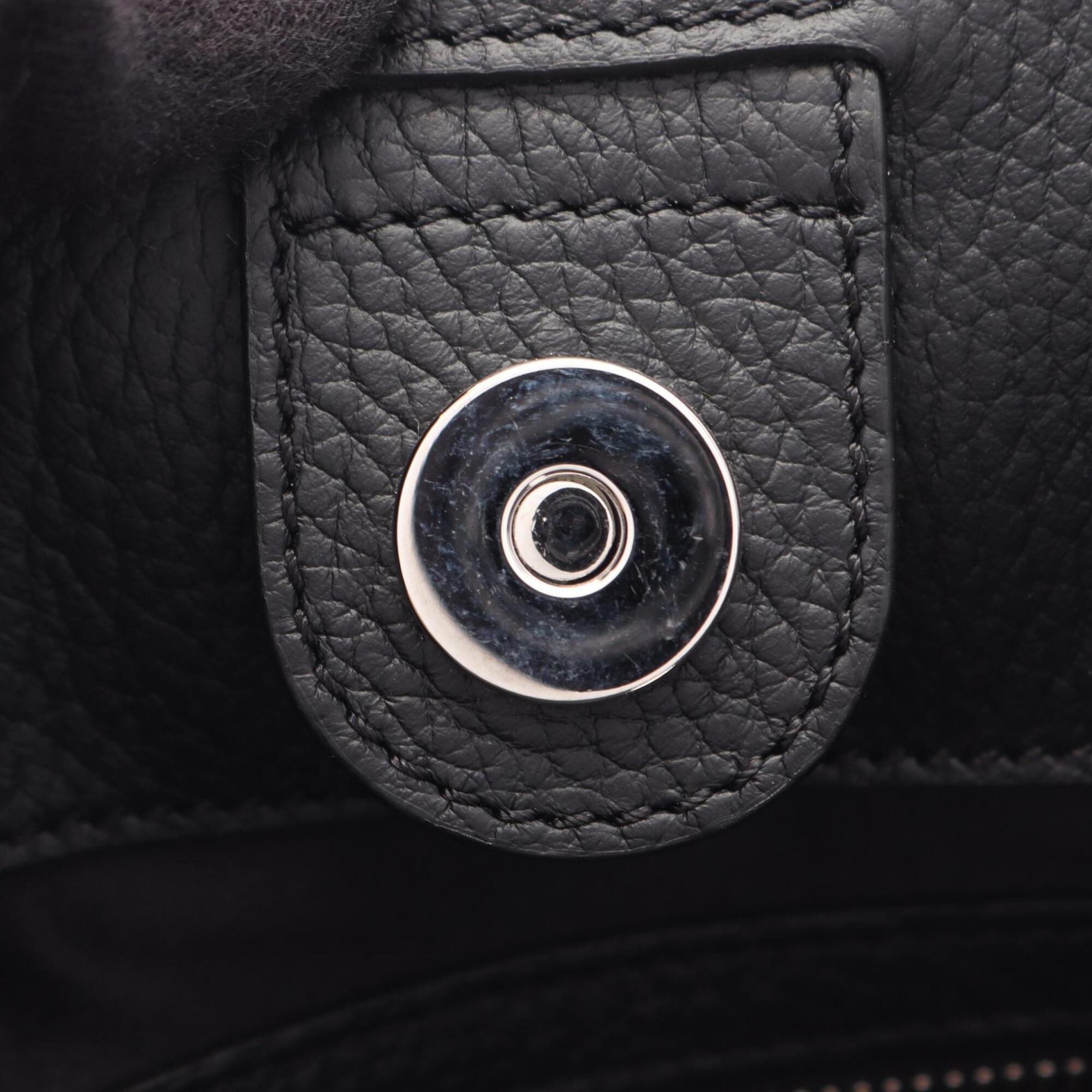 Tod's Black Leather Handbag Tote Bag (Pre-Owned)