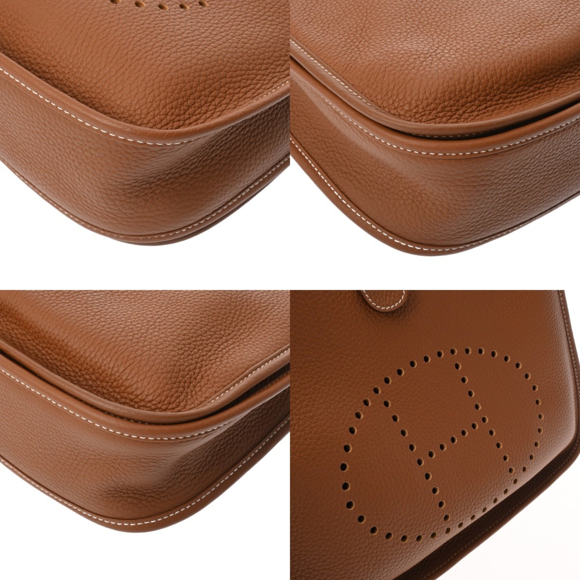 Hermes Gold Taurillon Clemence Leather Shoulder Bag (Pre-Owned)