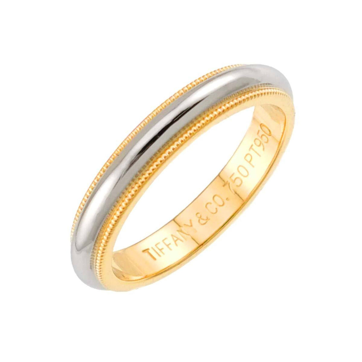 Tiffany Platinum Yellow Gold Yellow Gold (18K) Platinum Band Ring (Pre-Owned)