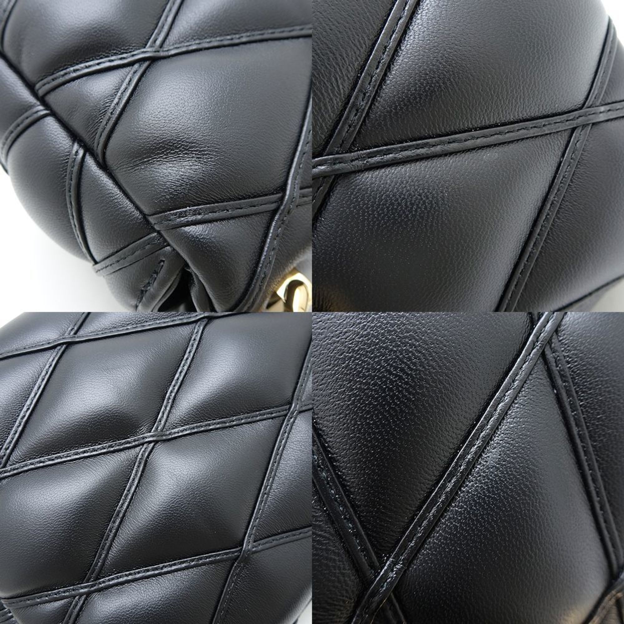 Louis Vuitton Noir Leather Shoulder Bag (Pre-Owned)