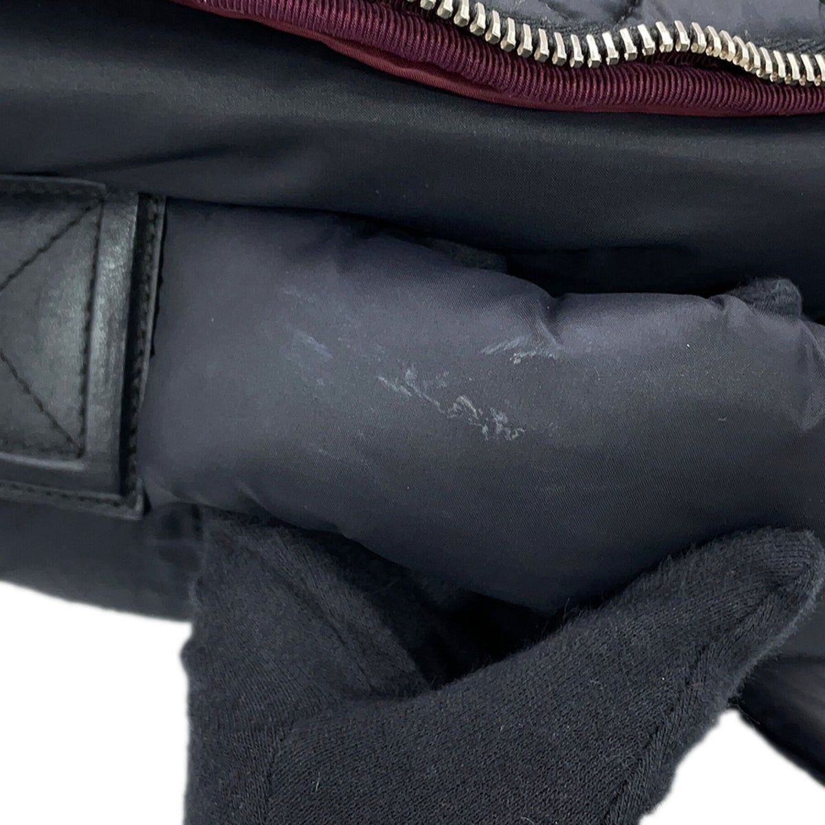 Chanel Black Nylon Leather Backpack Handbag (Pre-Owned)
