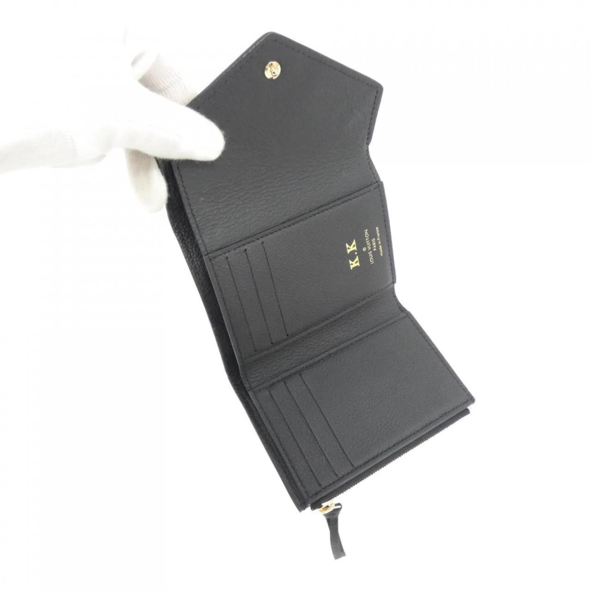 Louis Vuitton Monogram Empreinte Black Leather Wallet (Tri-Fold) (Pre-Owned)