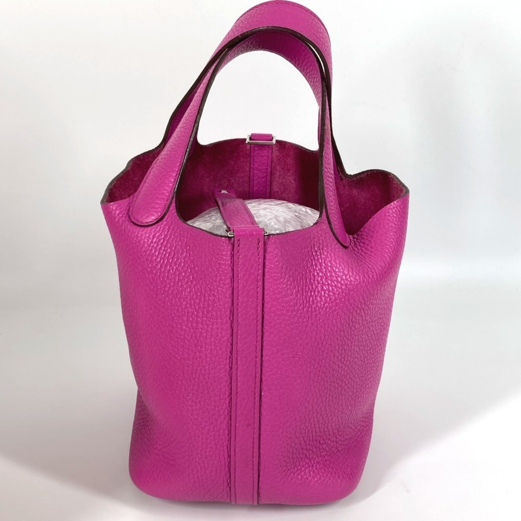 Hermes Pink Taurillon Clemence Leather Handbag Tote Bag (Pre-Owned)
