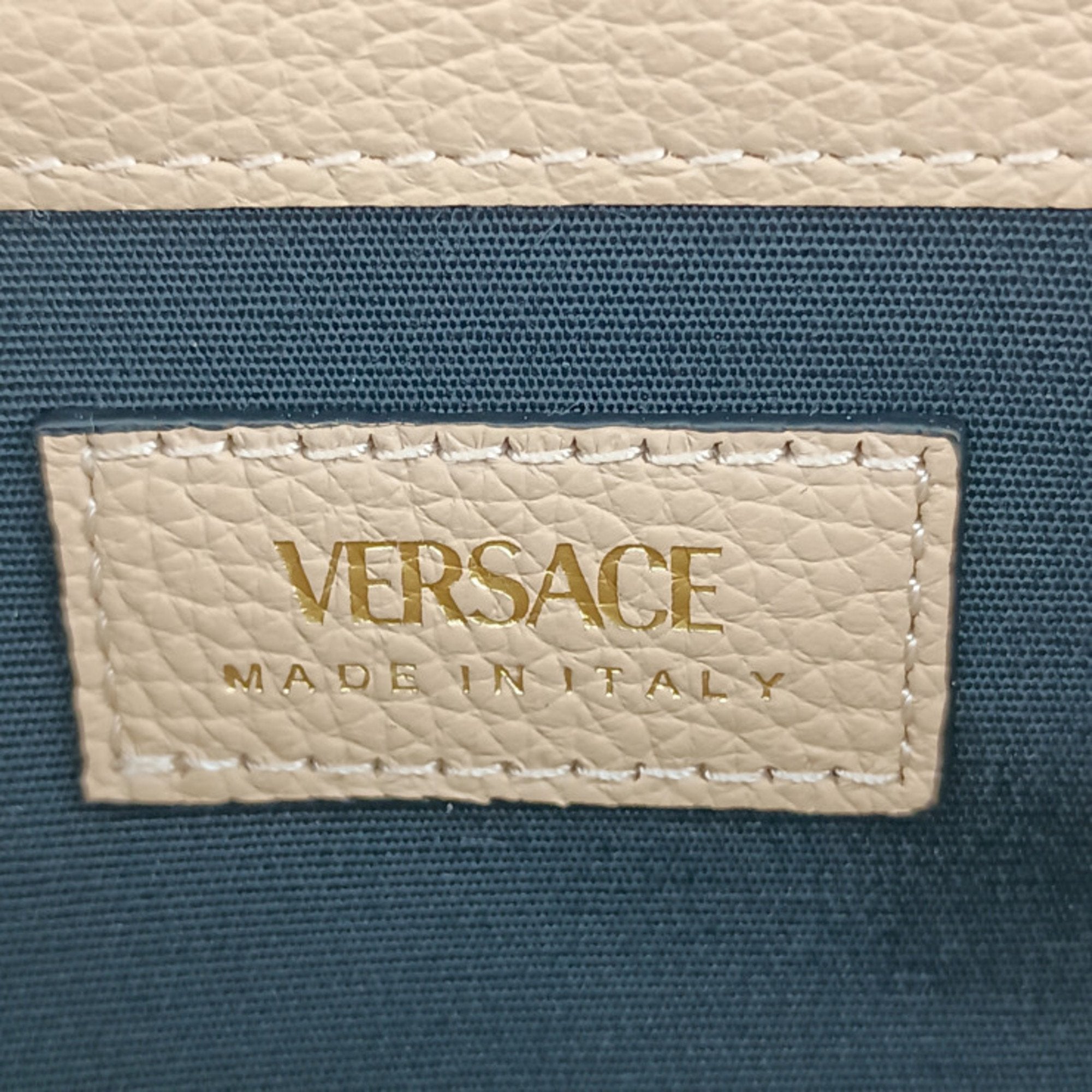 Versace Beige Leather Long Wallet (Bi-Fold) (Pre-Owned)