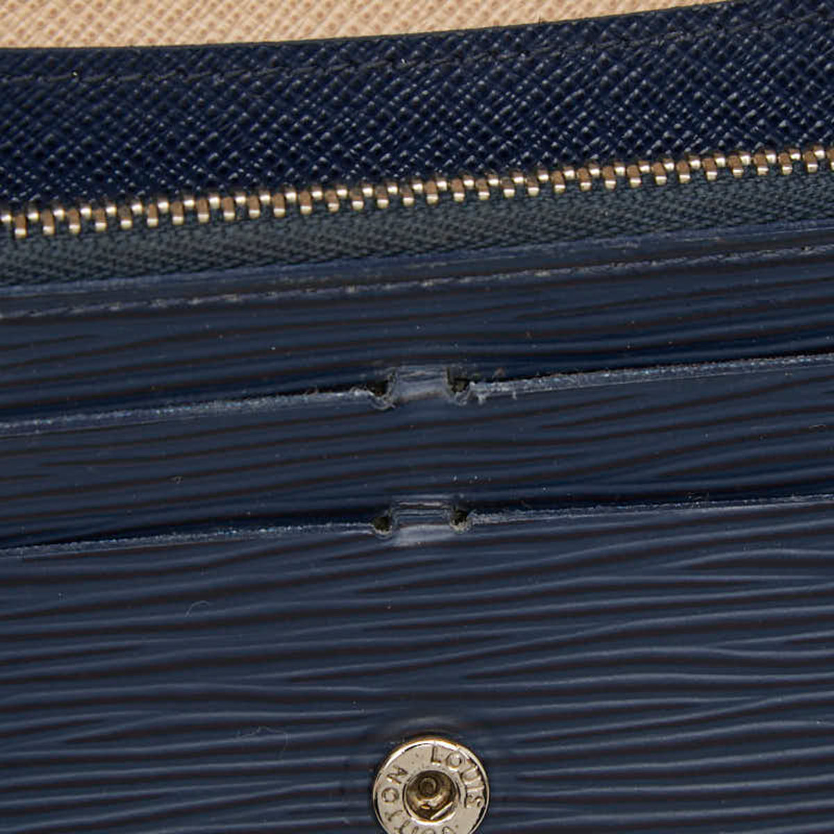 Louis Vuitton Blue Indigo Leather Long Wallet (Bi-Fold) (Pre-Owned)