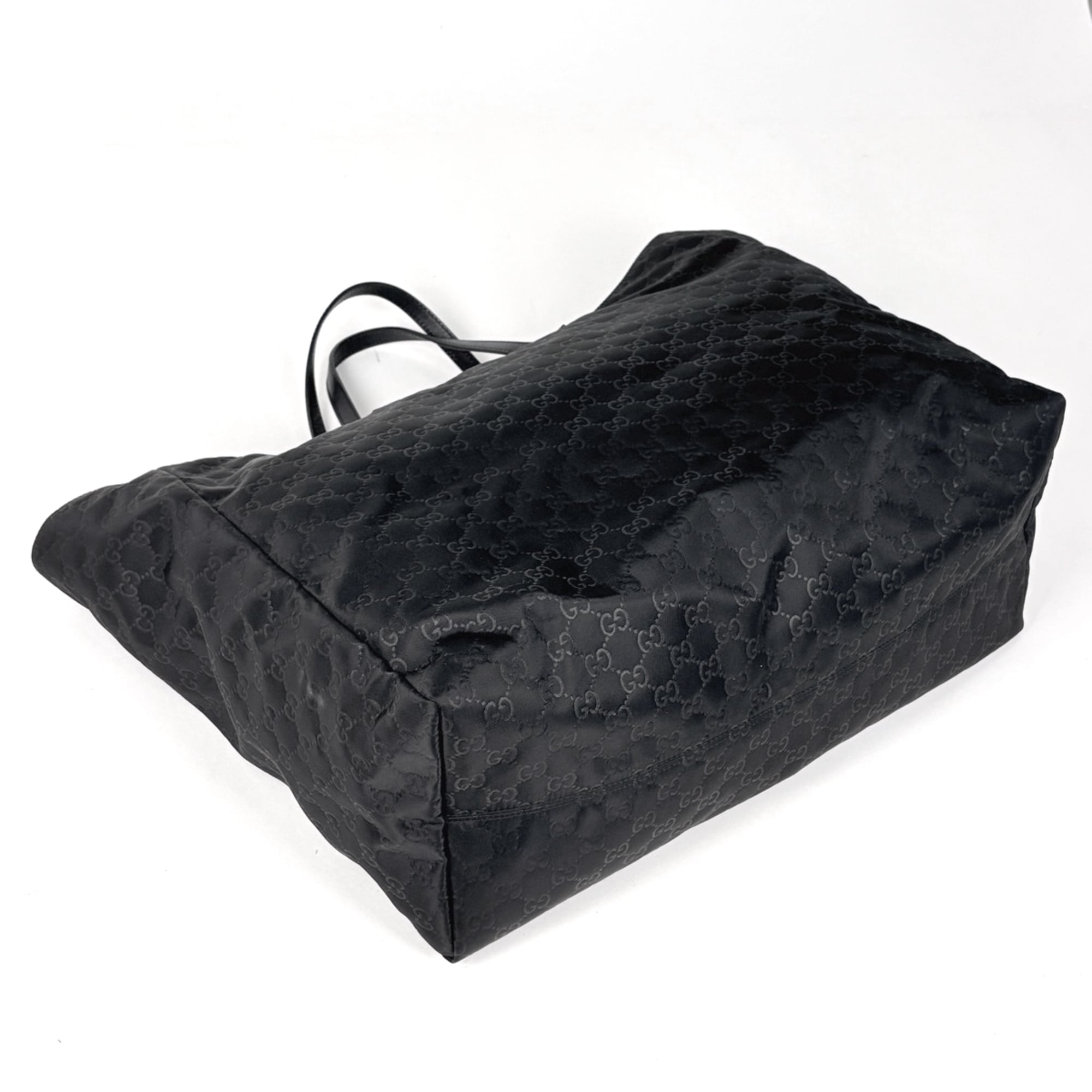 Gucci Black Nylon Leather Tote Bag (Pre-Owned)
