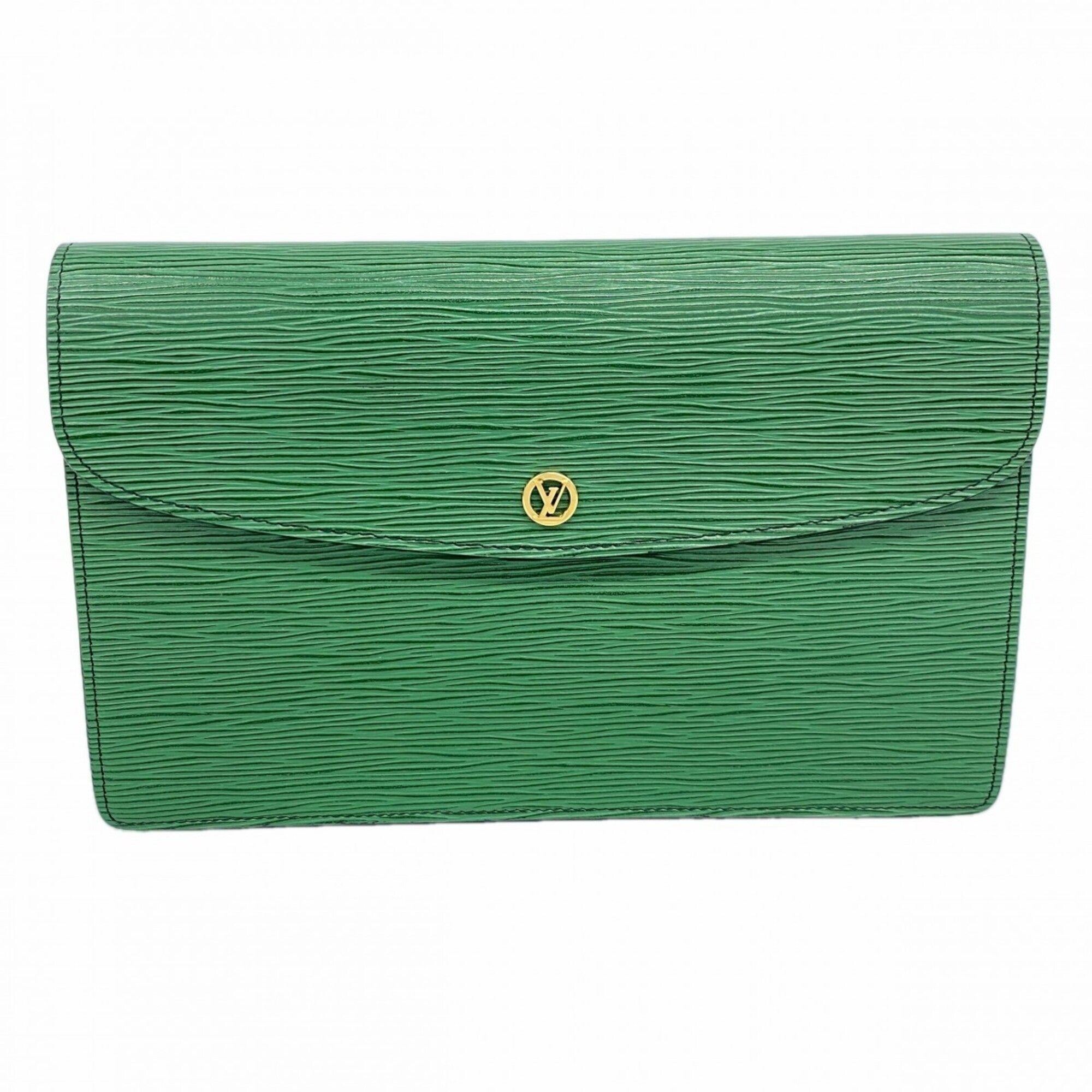 Louis Vuitton Borneo Green Clutch Bag (Pre-Owned)