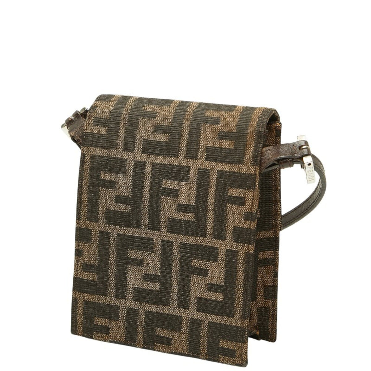Fendi Brown Canvas Leather Shoulder Bag (Pre-Owned)