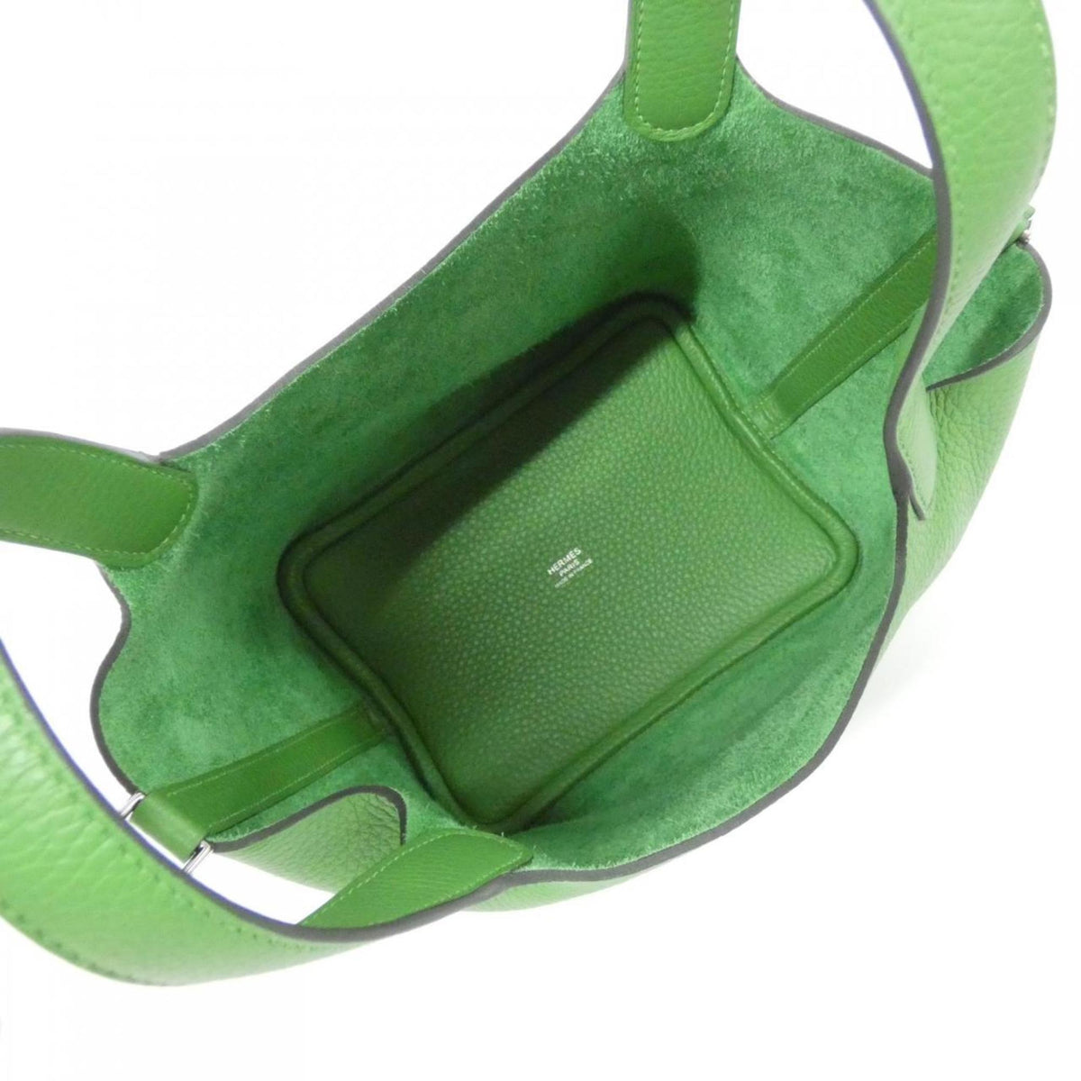 Hermes Vert Taurillon Clemence Leather Handbag (Pre-Owned)