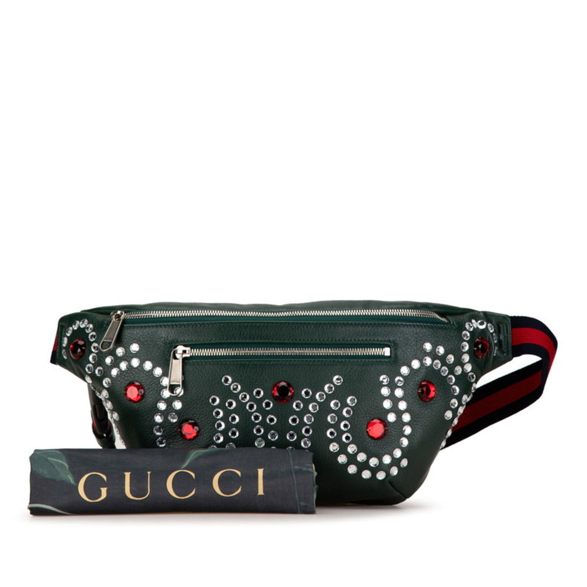 Gucci Moss Green Multi-Color Leather Sling Bag (Pre-Owned)