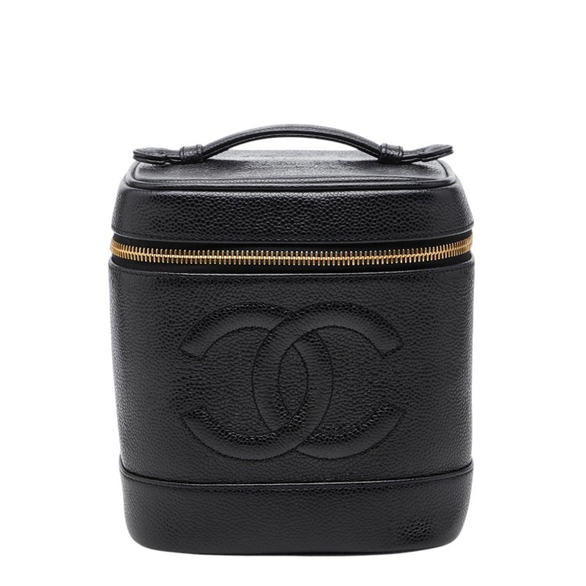 Chanel Black Grained Calfskin Handbag Vanity Bag (Pre-Owned)