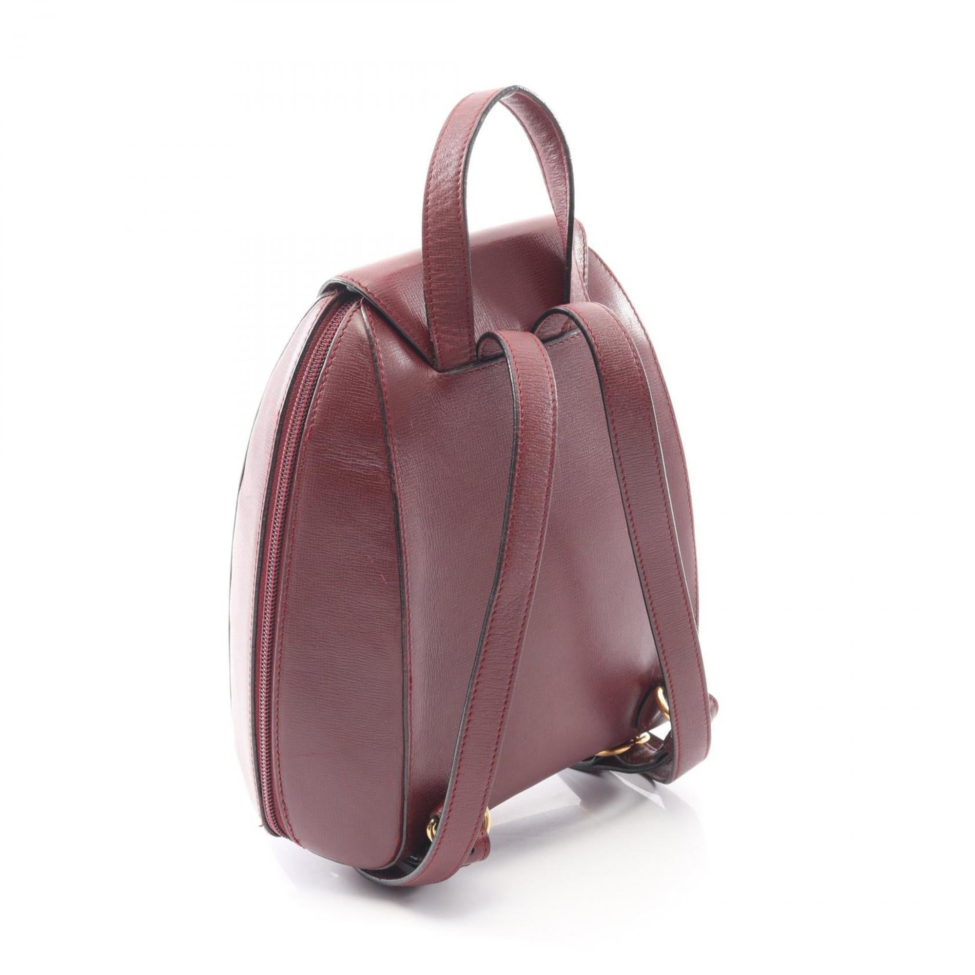 Cartier Bordeaux Leather Backpack (Pre-Owned)