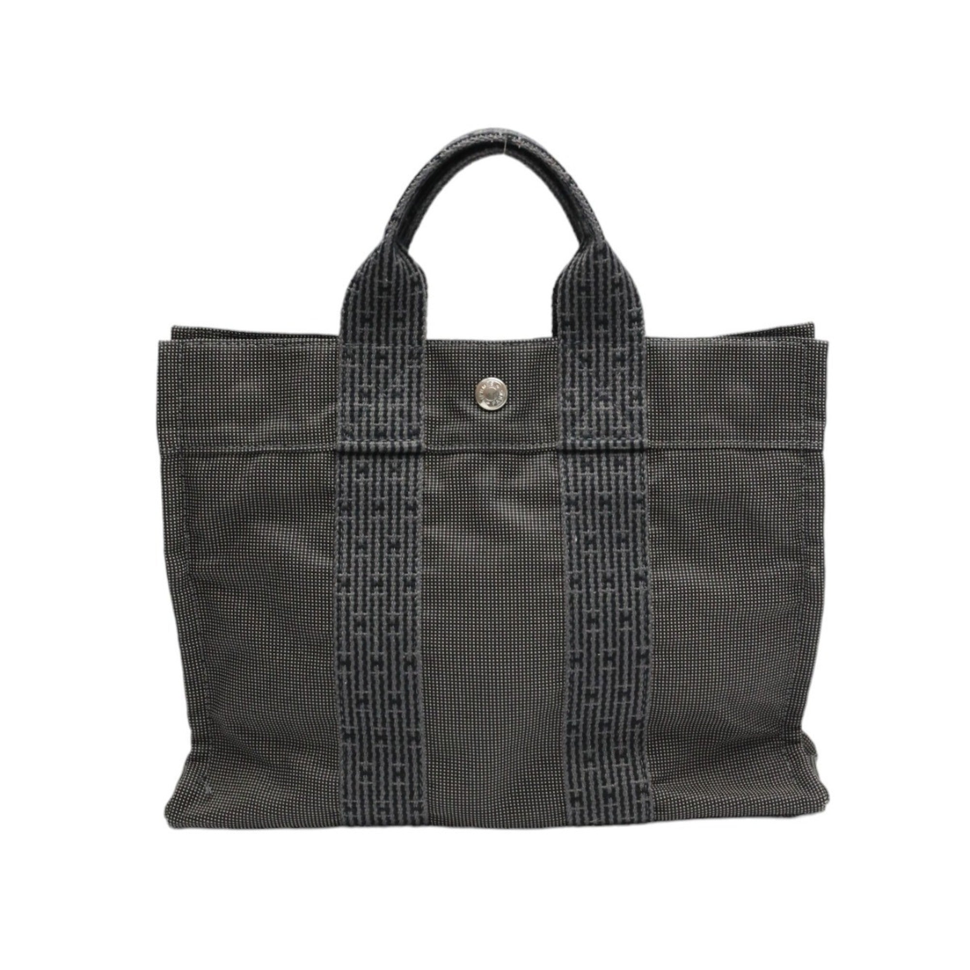Hermes Gray Canvas Handbag (Pre-Owned)