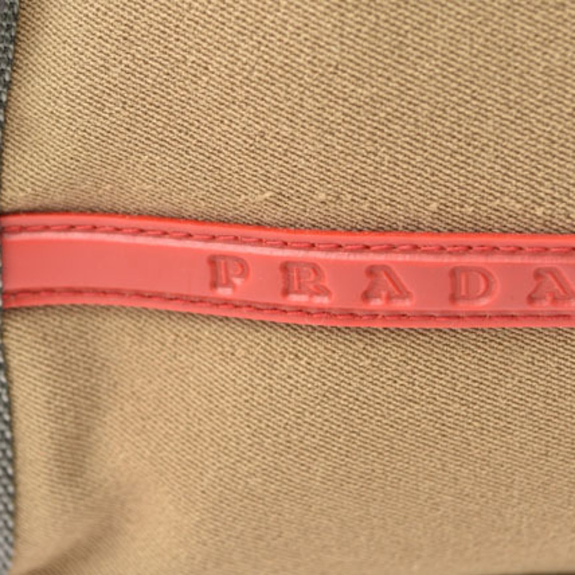 Pradasports Light Brown Canvas Nylon Boston Bag Handbag (Pre-Owned)