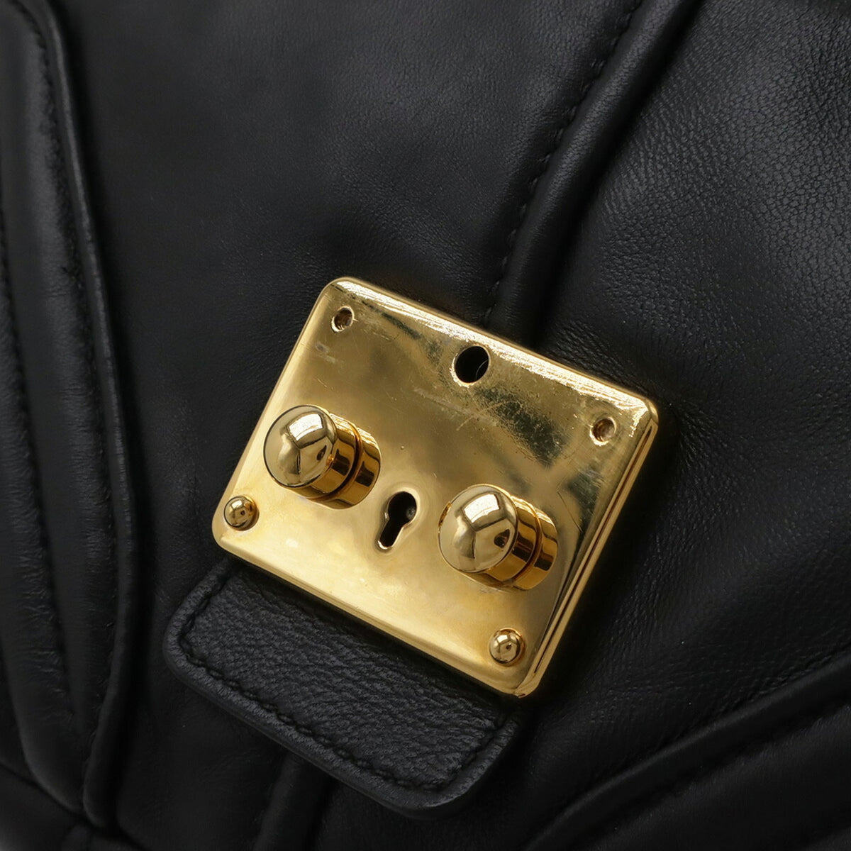 Miu Miu Black Leather Clutch Bag Shoulder Bag (Pre-Owned)